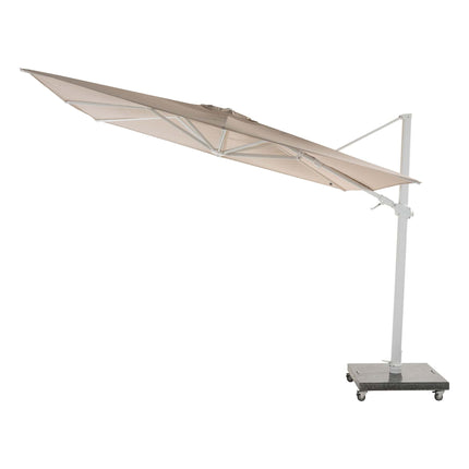 4 Seasons Outdoor Siesta Premium 300 x 300 cm. Sand mit weißem Rahmen