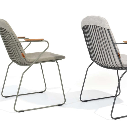 4 Seasons Outdoor Veneto stapelbare dining stoel antraciet RVS incl. kussen
