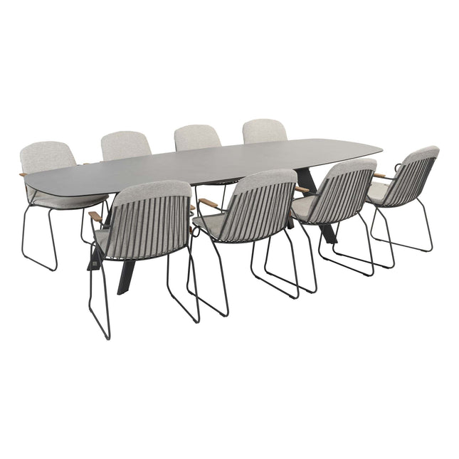 4 Seasons Outdoor Veneto Dining Anthrazit + Montana Tisch HPL Slate Anthrazit 280 cm