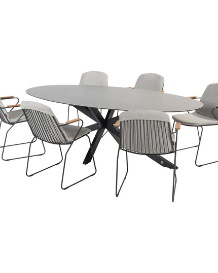 4 Seasons Outdoor Veneto dining antraciet + Privada tafel ovaal HPL blad 240 cm