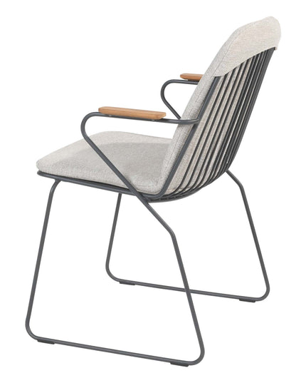 4 Seasons Outdoor Veneto Dining Anthrazit + Goa Tisch HPL 95 cm Schiefer Anthrazit