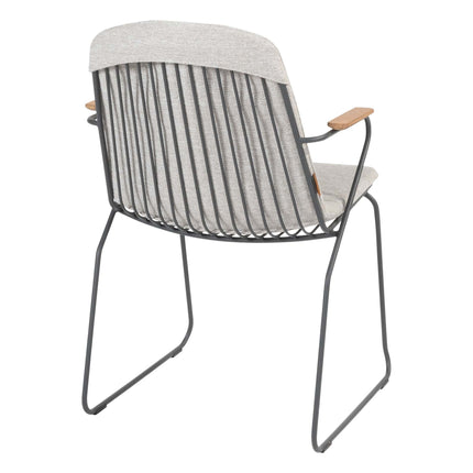 4 Seasons Outdoor Veneto stapelbare dining stoel antraciet RVS incl. kussen