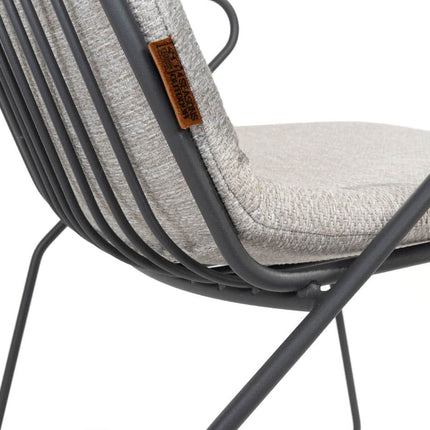 4 Seasons Outdoor Veneto stapelbare dining stoel antraciet RVS incl. kussen