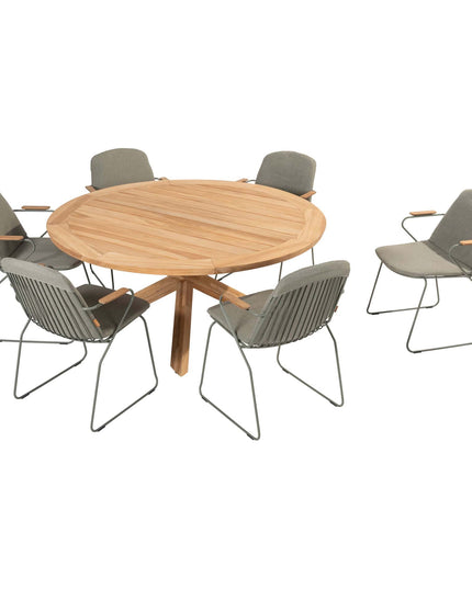 4 Seasons Outdoor Veneto Dining Olive + Taste 4SO Prado Teak Tabelle 160 Ø CM