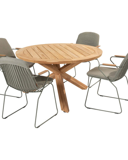 4 Seasons Outdoor Veneto Dining Olive + Taste 4SO Prado Teak Tabelle 130 Ø CM