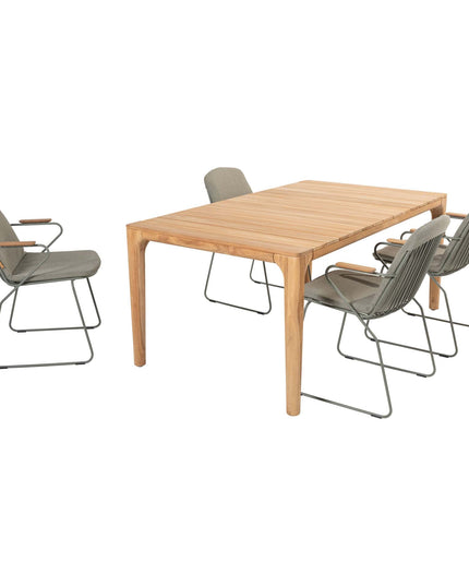 4 Seasons Outdoor Veneto Dining Olive + Geschmack 4SO Liam Teak Tabelle 180 cm
