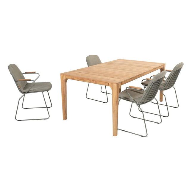 4 Seasons Outdoor Veneto Dining Olive + Geschmack 4SO Liam Teak Tabelle 180 cm