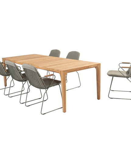 4 Seasons Outdoor Veneto Dining Anthrazit + Geschmack 4SO Liam Teak Tabelle 240 cm