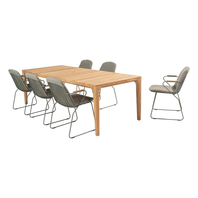 4 Seasons Outdoor Veneto Dining Anthrazit + Geschmack 4SO Liam Teak Tabelle 240 cm