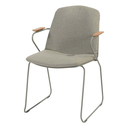 4 Seasons Outdoor Veneto stapelbare dining stoel olive RVS incl. kussen