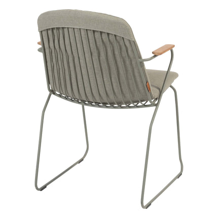 4 Seasons Outdoor Veneto stapelbare dining stoel olive RVS incl. kussen