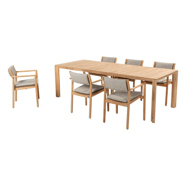 4 Seasons Outdoor Levi Stackbares Essen + Lucas Teaktabelle 240 cm