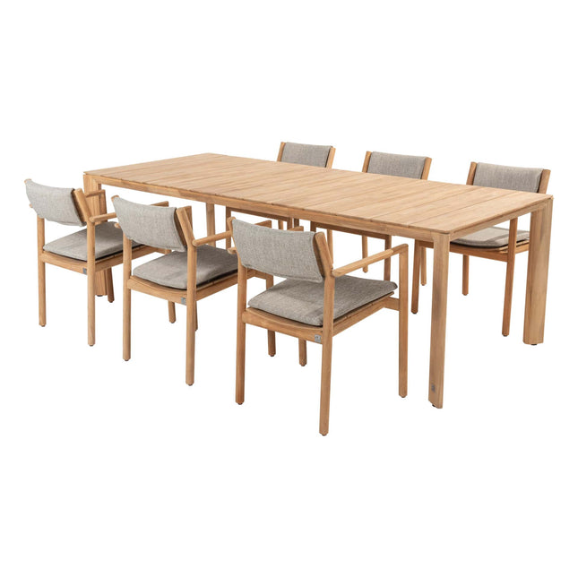 4 Seasons Outdoor Levi Stackbares Essen + Lucas Teaktabelle 240 cm