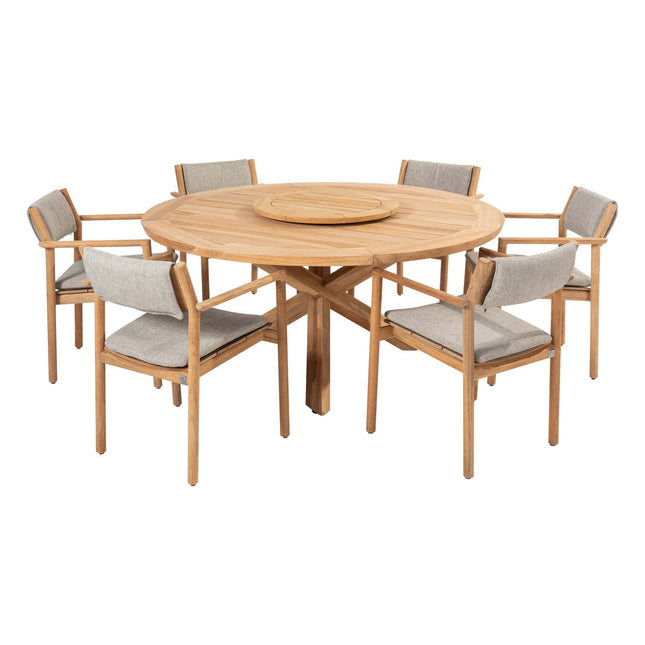 4 Seasons Outdoor Levi Stapelbares Essen + Geschmack 4SO Prado Teak Tabelle 160 Ø CM