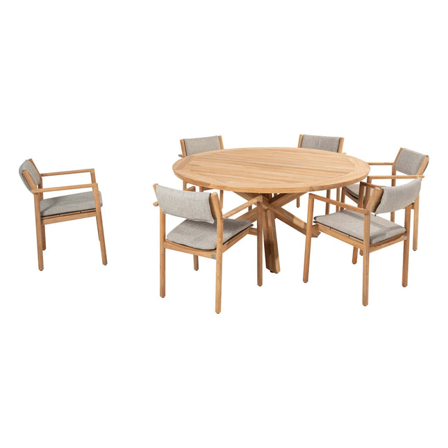 4 Seasons Outdoor Levi Stapelbares Essen + Geschmack 4SO Prado Teak Tabelle 160 Ø CM