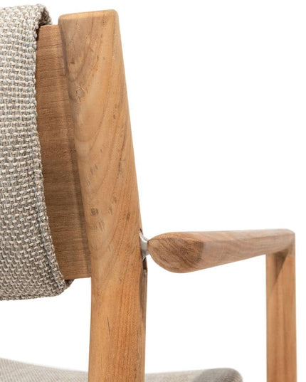 4 Seasons Outdoor Levi Stapelbares Essen + Montana Tisch Fass Keramik Terrazzo 240 cm Teak -Chassis