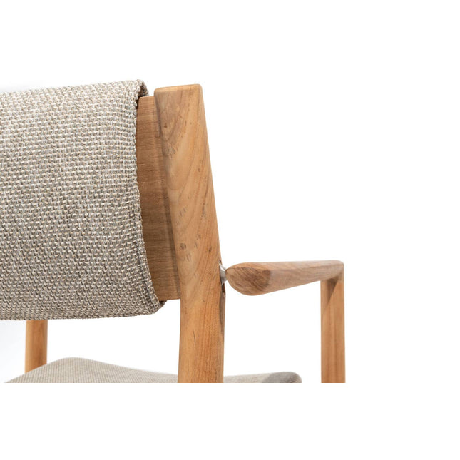 4 Seasons Outdoor Levi Stapelbares Essen + Montana Tisch Fass Keramik Terrazzo 240 cm Teak -Chassis
