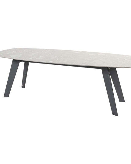 4 Seasons Outdoor Aprilla Dining Pure + Montana Tisch Fass Keramik Terrazzo 240 x 103 cm