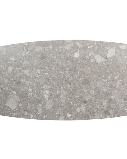4 Seasons Outdoor Veneto dining antraciet + Montana tafel barrel keramiek terrazzo 240 x 103 cm