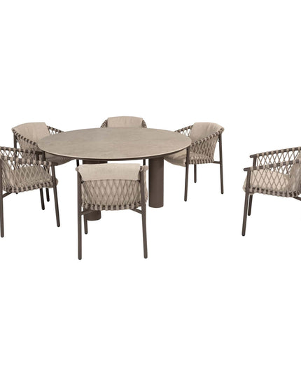4 Seasons Outdoor Allora dining stoel terre + Arizona tafel keramisch blad 160 Ø cm