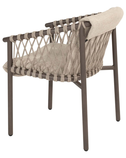 4 Seasons Outdoor Allora dining stoel terre + Taste 4SO Corsica tafel kiezel-vorm teak 240 cm