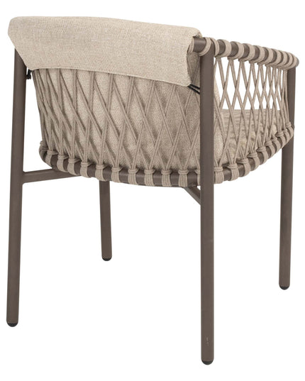 4 Seasons Outdoor Allora dining stoel terre + Taste 4SO Corsica tafel kiezel-vorm teak 240 cm