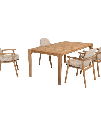 4 Seasons Outdoor Samos dining stoel + Taste 4SO Liam eettafel teak 180 cm