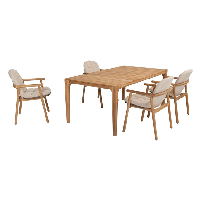 4 Seasons im Freien Samos Essstuhl + Geschmack 4SO Liam Esstisch Teak 180 cm