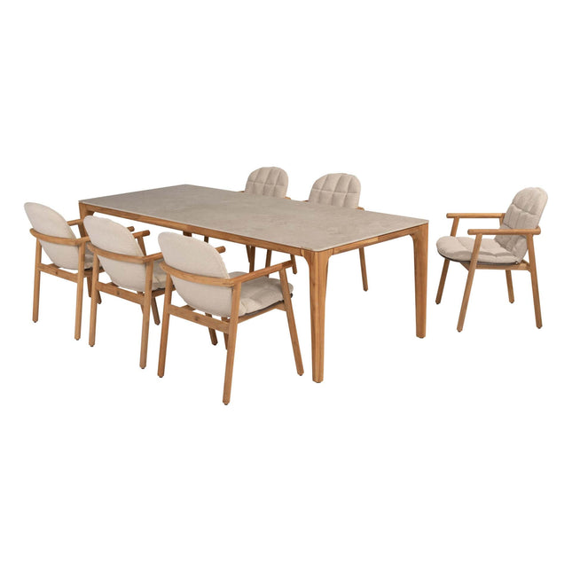 4 Seasons Outdoor Samos Essstuhl + Geschmack 4SO Liam Tisch mit Keramikplatten 240 cm