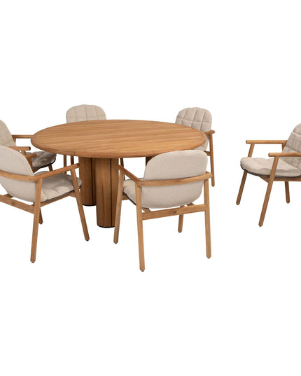 4 Seasons Outdoor Samos dining stoel + Taste 4SO Corsica tafel teak 160 Ø cm