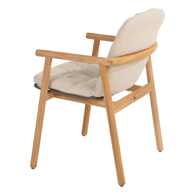 4 Seasons Outdoor Samos Essstuhl + Geschmack 4SO Corsica Tisch Kieselform Teak 240 cm
