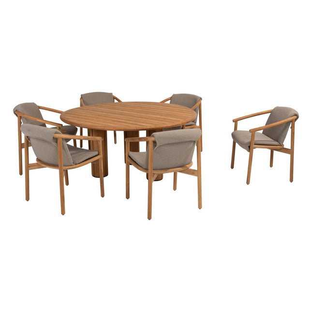 4 Seasons Outdoor Tess Dining + Geschmack 4SO Corsica Tisch Teak 160 Ø CM