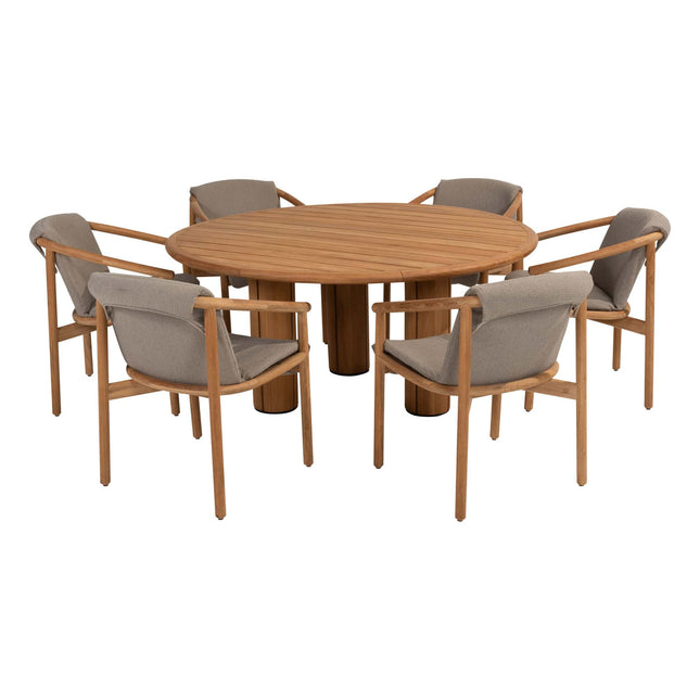 4 Seasons Outdoor Tess Dining + Geschmack 4SO Corsica Tisch Teak 160 Ø CM