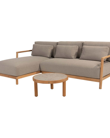 4 Seasons Outdoor Marie Chaise Lounge Bank + Finn Couchtisch Keramik 63 Ø CM