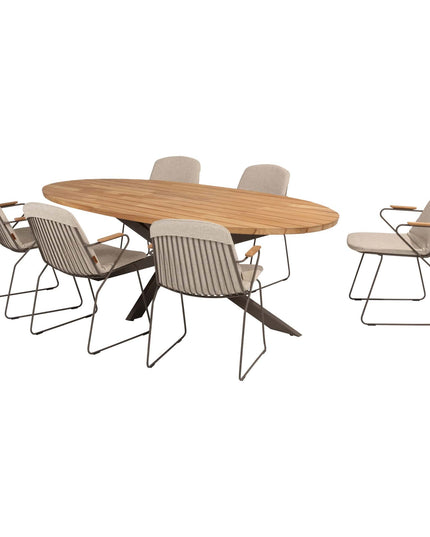 4 Seasons Outdoor Veneto Dining Terre + Geschmack 4SO Prado Teaktisch Oval 240 cm