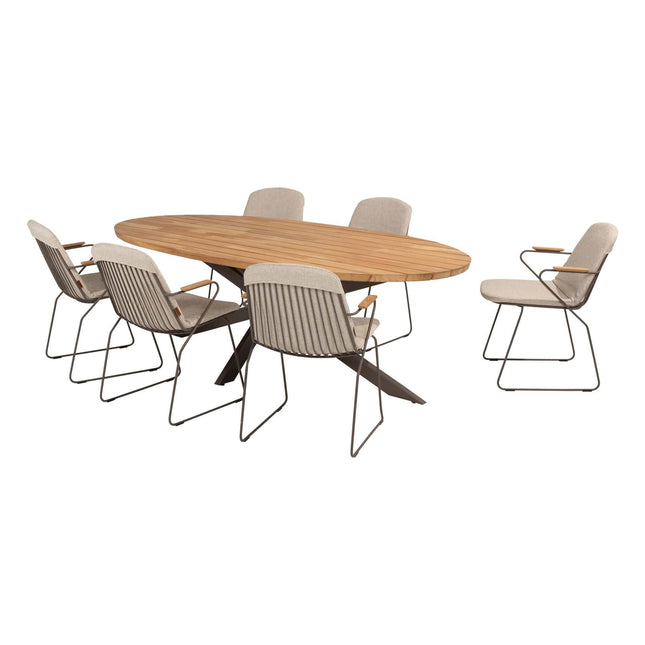 4 Seasons Outdoor Veneto Dining Terre + Geschmack 4SO Prado Teaktisch Oval 240 cm
