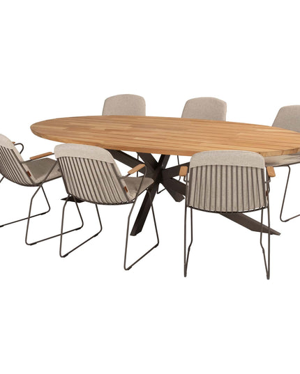 4 Seasons Outdoor Veneto Dining Terre + Geschmack 4SO Prado Teaktisch Oval 240 cm