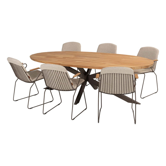 4 Seasons Outdoor Veneto Dining Terre + Geschmack 4SO Prado Teaktisch Oval 240 cm