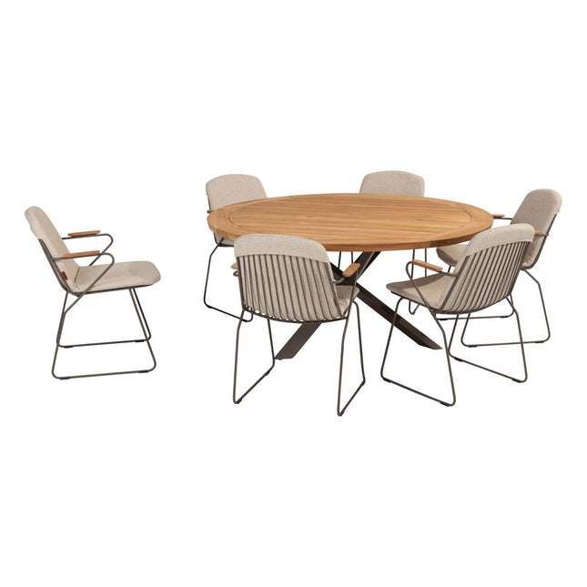 4 Seasons Outdoor Veneto Dining Terre + Geschmack 4SO Prado Teak Tabelle 160 Ø CM