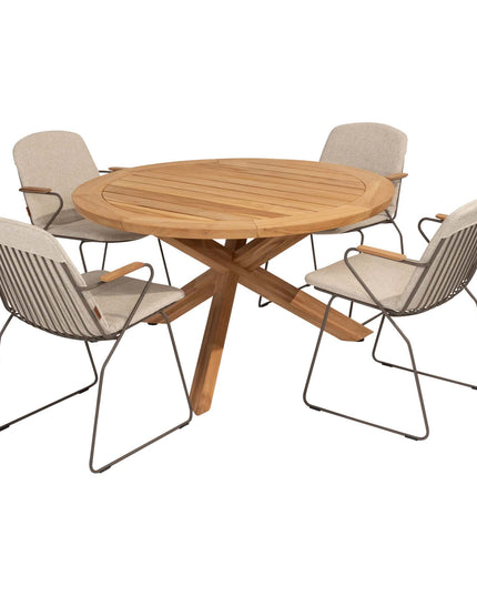 4 Seasons Outdoor Veneto Dining Terre + Geschmack 4SO Prado Teak Tabelle 130 Ø CM