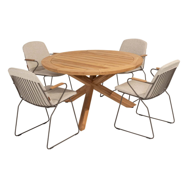 4 Seasons Outdoor Veneto Dining Terre + Geschmack 4SO Prado Teak Tabelle 130 Ø CM