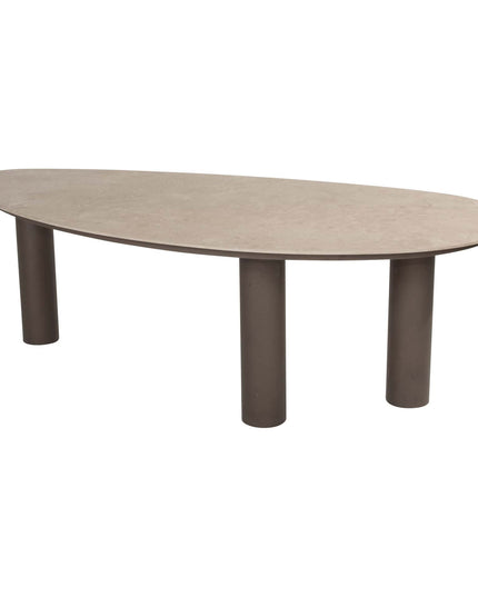 4 Seasons Outdoor Bernini Essstuhl + Arizona Tisch Keramikblatt Kieselform 240 cm