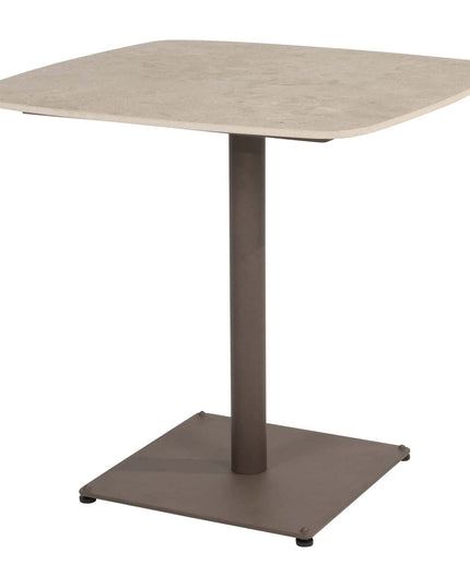 4 Seasons Outdoor Bernini Essstuhl Terre + Vermont Esstisch mit Keramiktisch Top Terre 75 x 75 cm