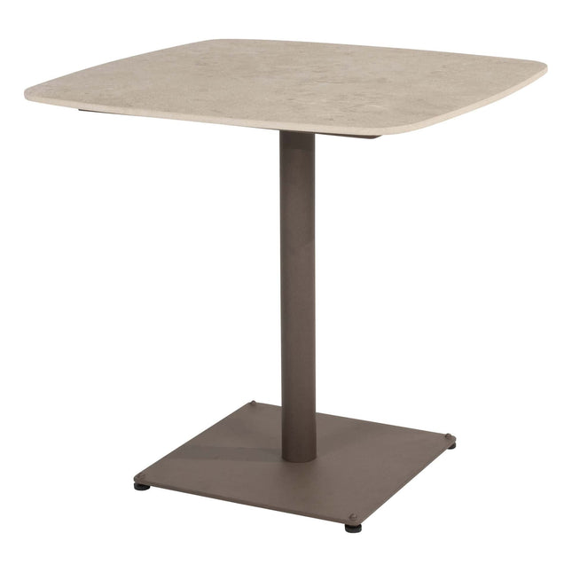 4 Seasons Outdoor Moretti High Back Speisestuhl + Vermont Esstisch mit Keramiktisch Top Terre 75 x 75 cm