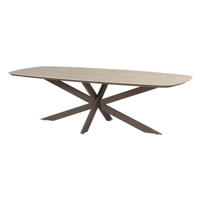 4 Seasons Outdoor Tuinset Capalbio low dining stoel + Nevada low dining tafel barrel-vorm 250 cm terre