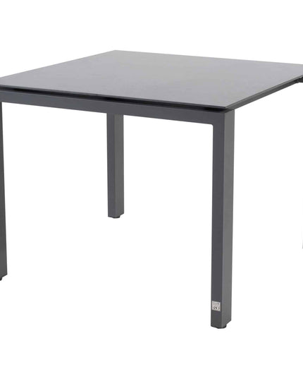 Taste 4SO Parma Stapelbares Essen + 4 Seasons Outdoor Goa Tisch HPL 95 cm Schiefer Anthrazit