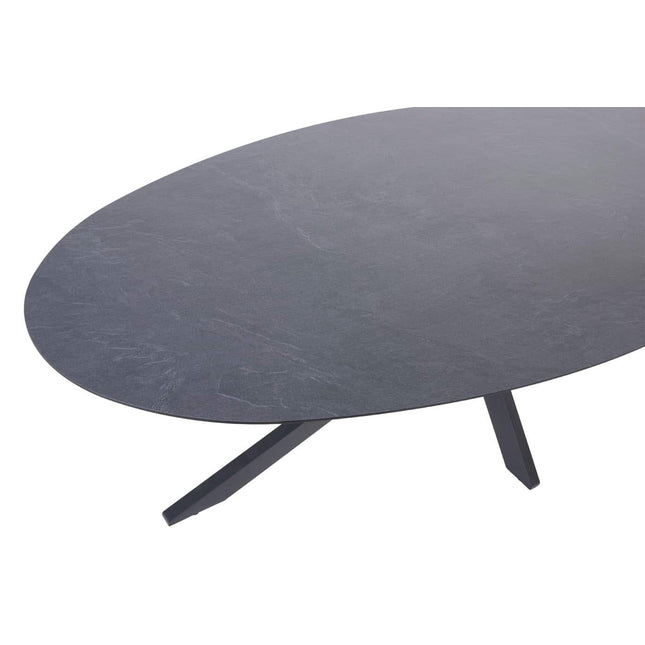 4 Seasons Outdoor Veneto Dining Anthrazit + Privada Tisch Oval HPL Blatt 240 cm