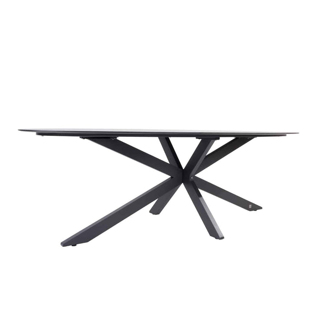 Taste 4SO Belmond Dining Anthrazit + 4 Seasons Outdoor Privada Tisch HPL 240 cm Ovaal