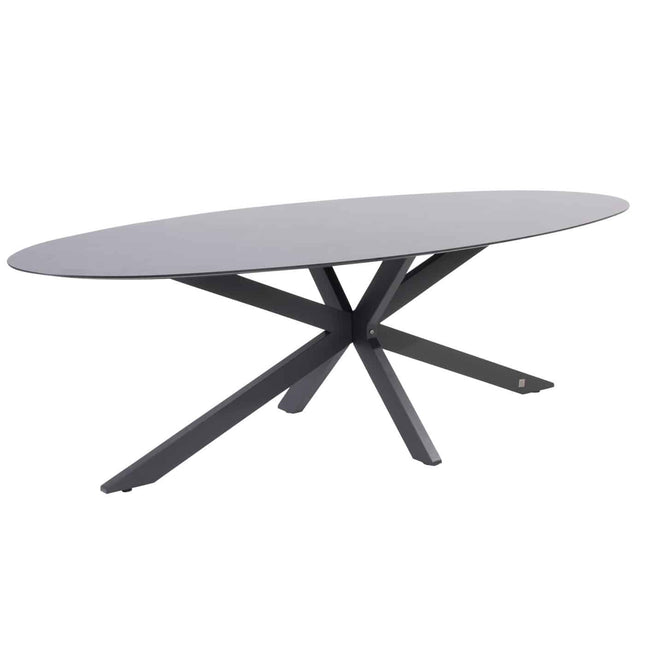 Taste 4SO Belmond Dining Anthrazit + 4 Seasons Outdoor Privada Tisch HPL 240 cm Ovaal