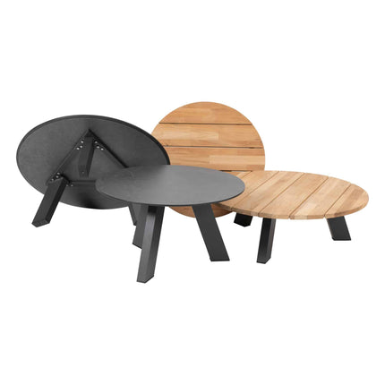 4 Seasons Outdoor kosmischen Kaffeetisch mit Teaktisch -Top 65 cm Ø (H 35 cm)
